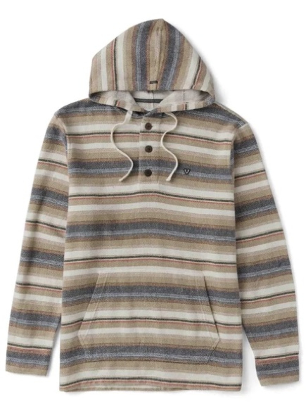 Vissla Men’s Hooded Popover Hoodie Sweatshirt - Striped